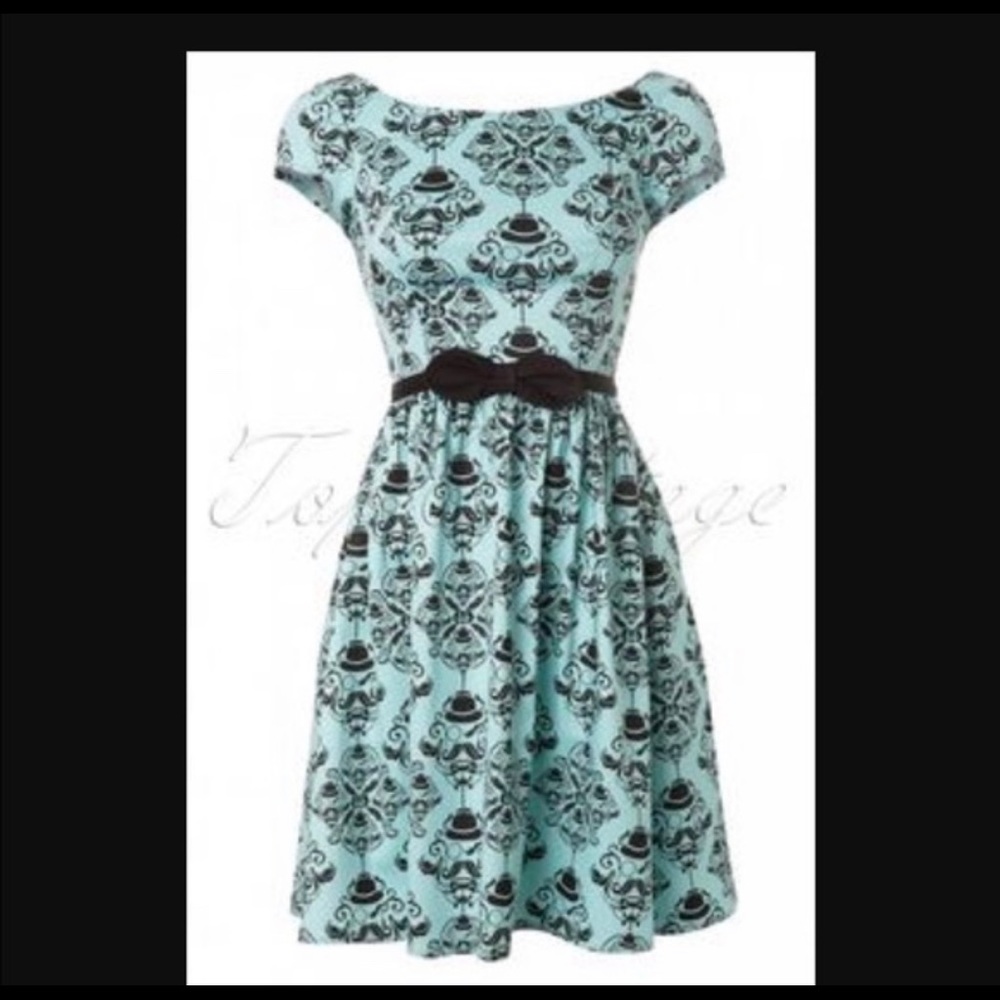 Rock steady Modcloth mustache dress xs